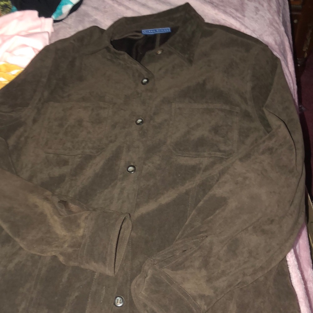 Karen Scott velvety button down BNWOT C